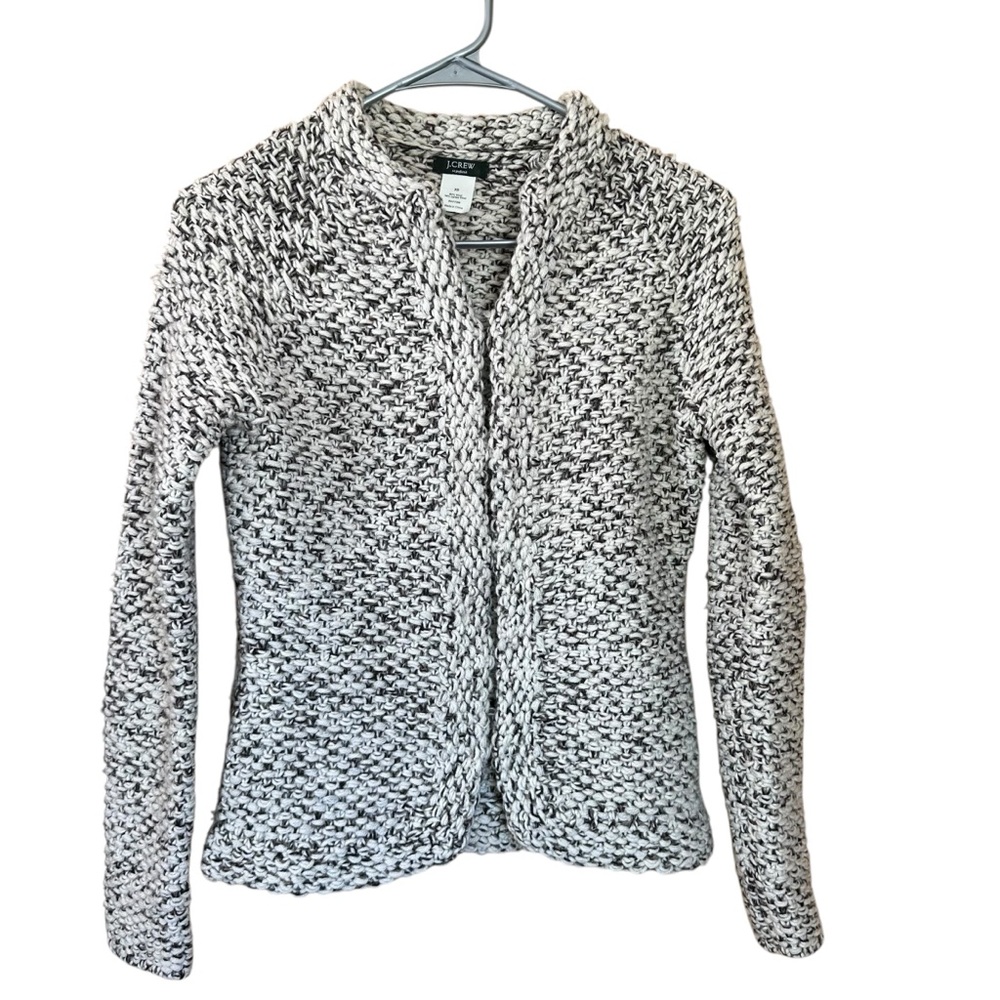 J. CREW Handknit 100% Wool Women's Cardigan Sweater Hook & Eye Closure XS - Picture 7 of 8